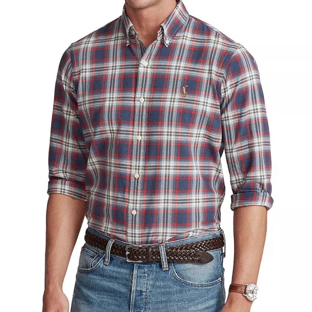 Polo Ralph Lauren Classic Fit Plaid Oxford Button Down Shirt Size XL